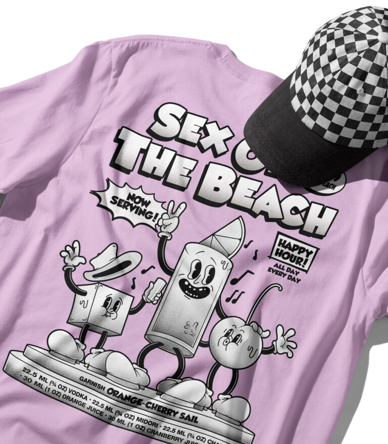 Sex on the Beach Black & White Organic Heavyweight T-Shirt