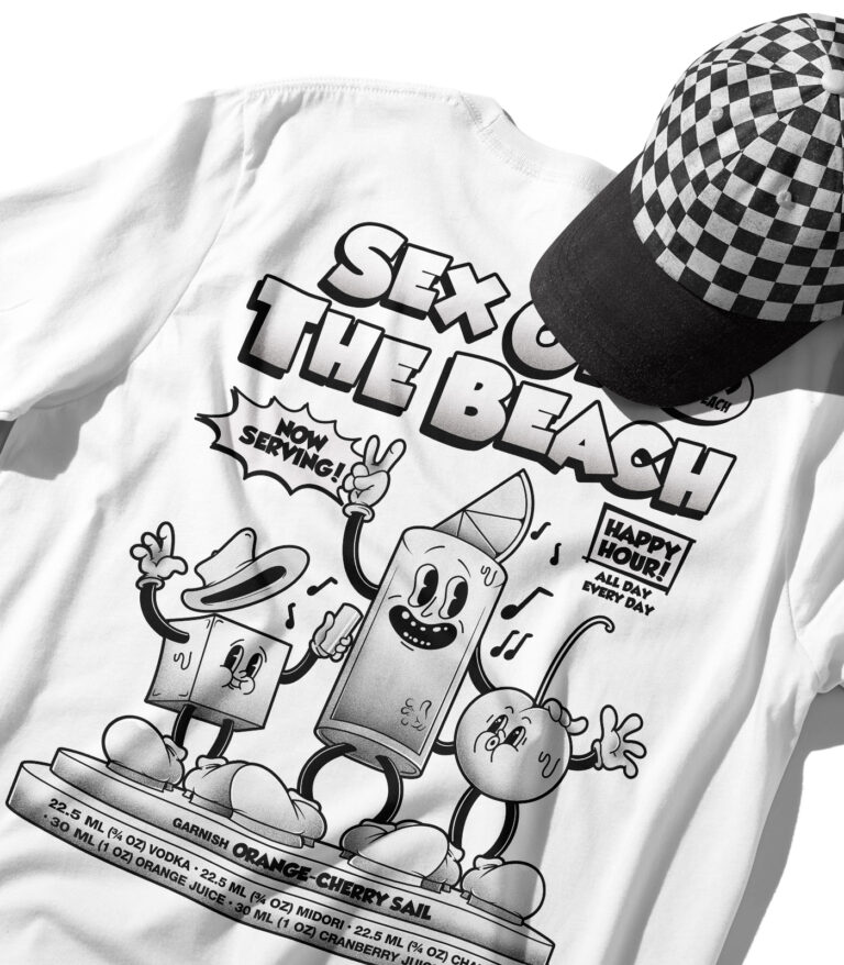 Sex on the Beach Black & White Organic Heavyweight T-Shirt