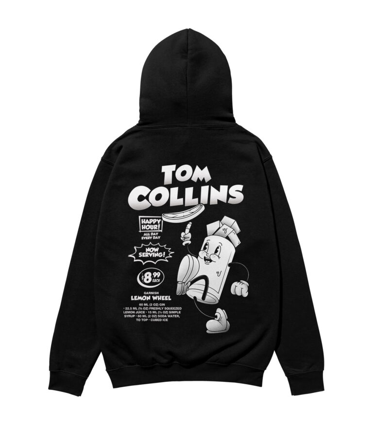 Tom Collins Black & White Heavyweight Organic Hoodie