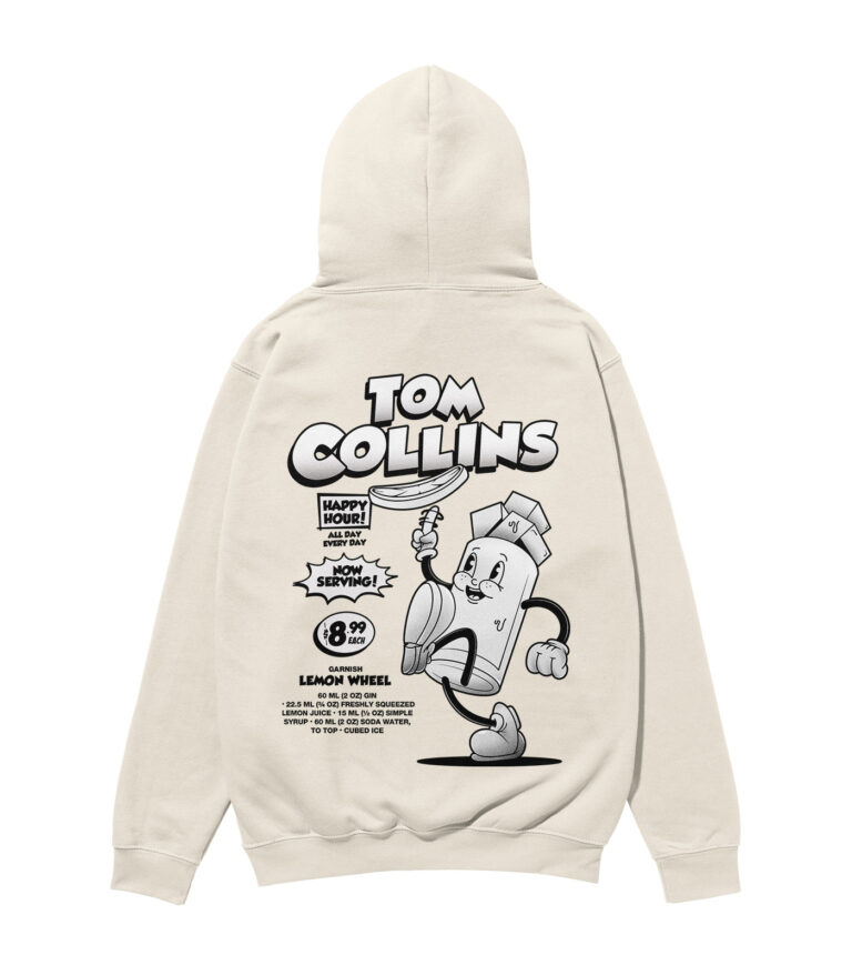 Tom Collins Black & White Heavyweight Organic Hoodie