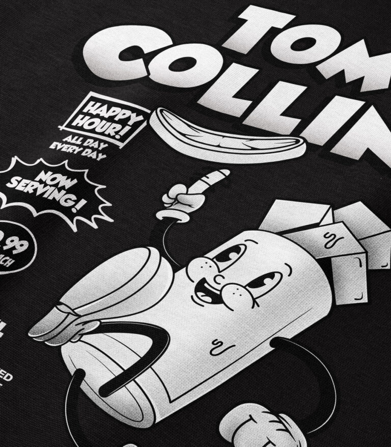 Tom Collins Black & White Heavyweight Organic Hoodie