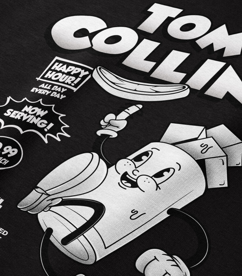 Tom Collins Black & White Heavyweight Organic Hoodie - Image 3