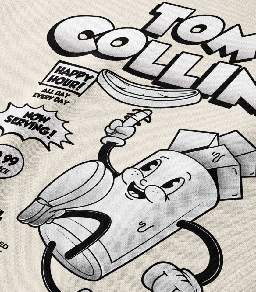 Tom Collins Black & White Heavyweight Organic Hoodie - Image 6