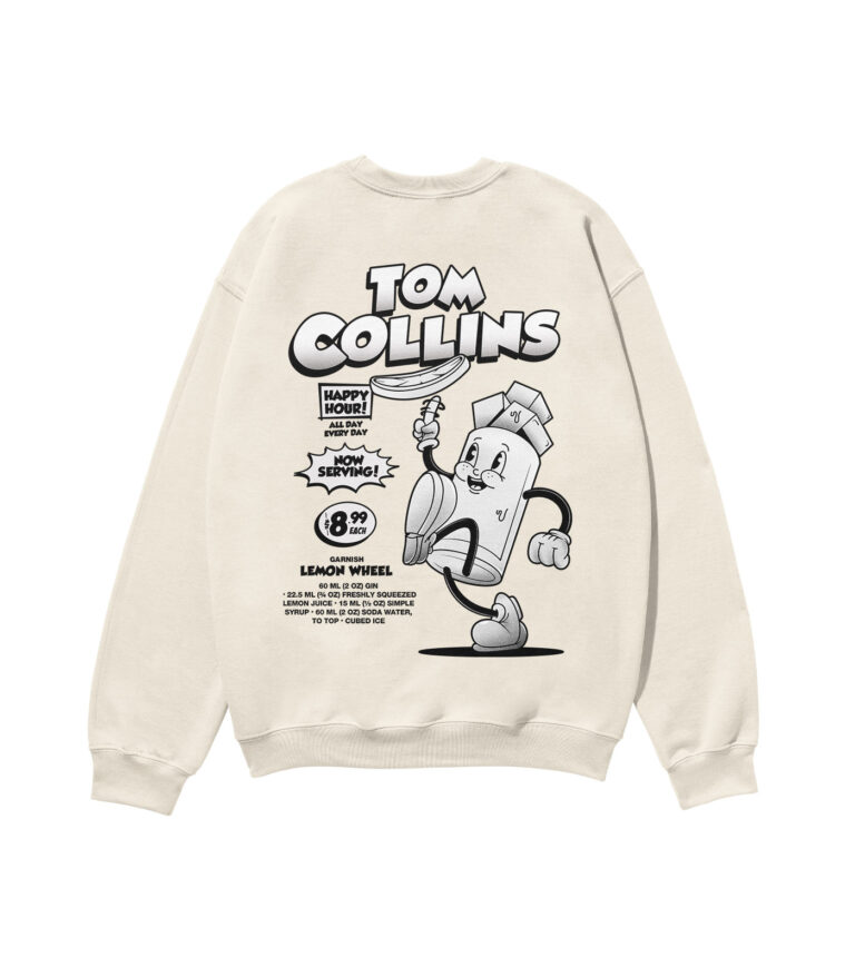 Tom Collins Black & White Heavyweight Organic Sweatshirt