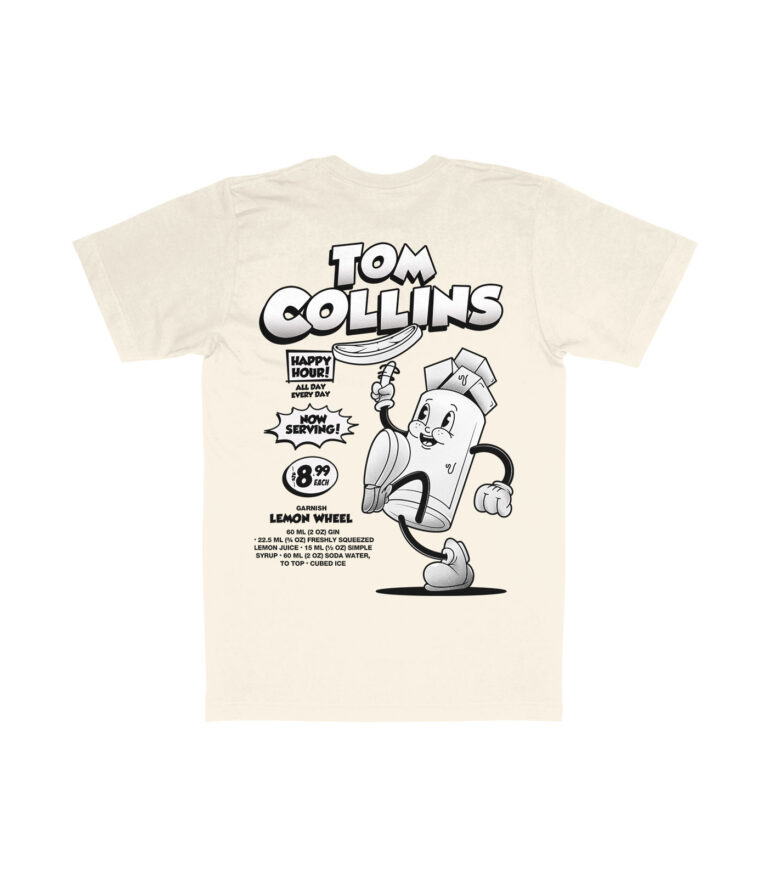 Tom Collins Black & White Organic Heavyweight T-Shirt