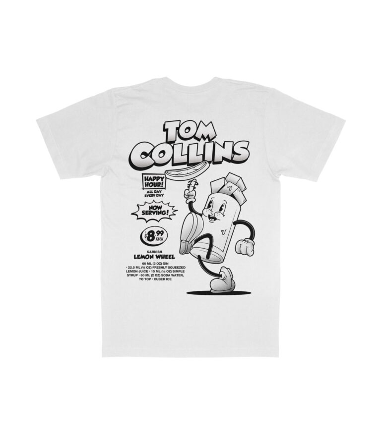 Tom Collins Black & White Organic Heavyweight T-Shirt