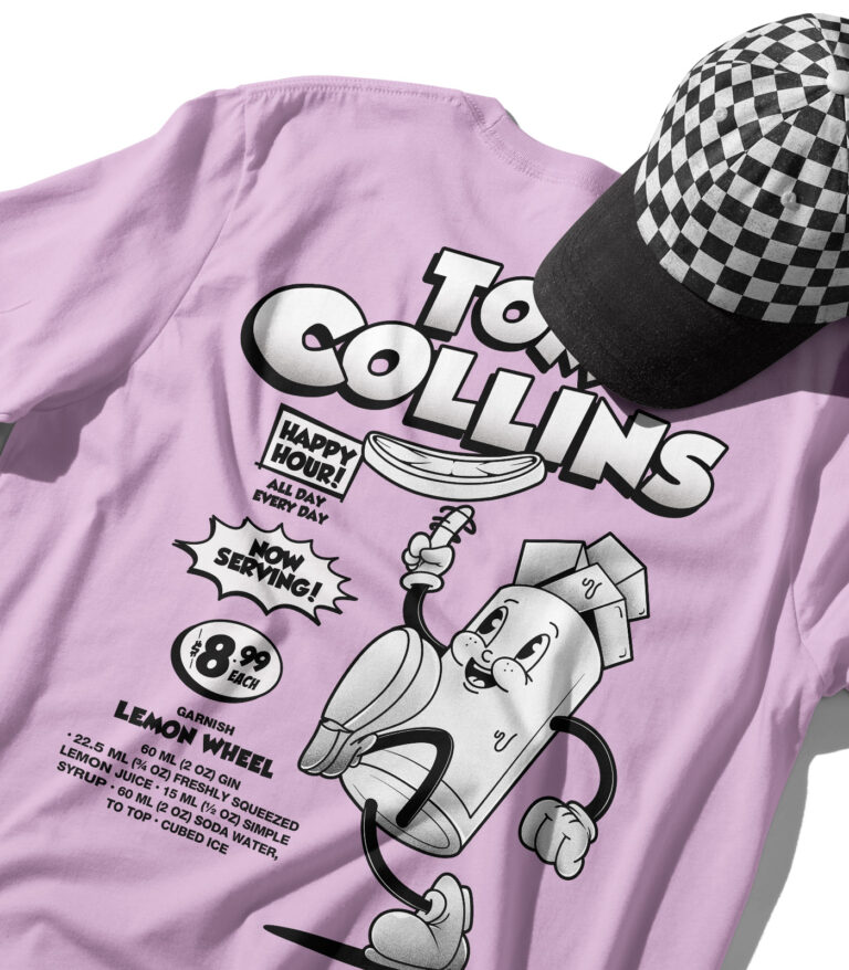 Tom Collins Black & White Organic Heavyweight T-Shirt