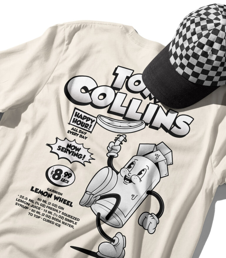 Tom Collins Black & White Organic Heavyweight T-Shirt