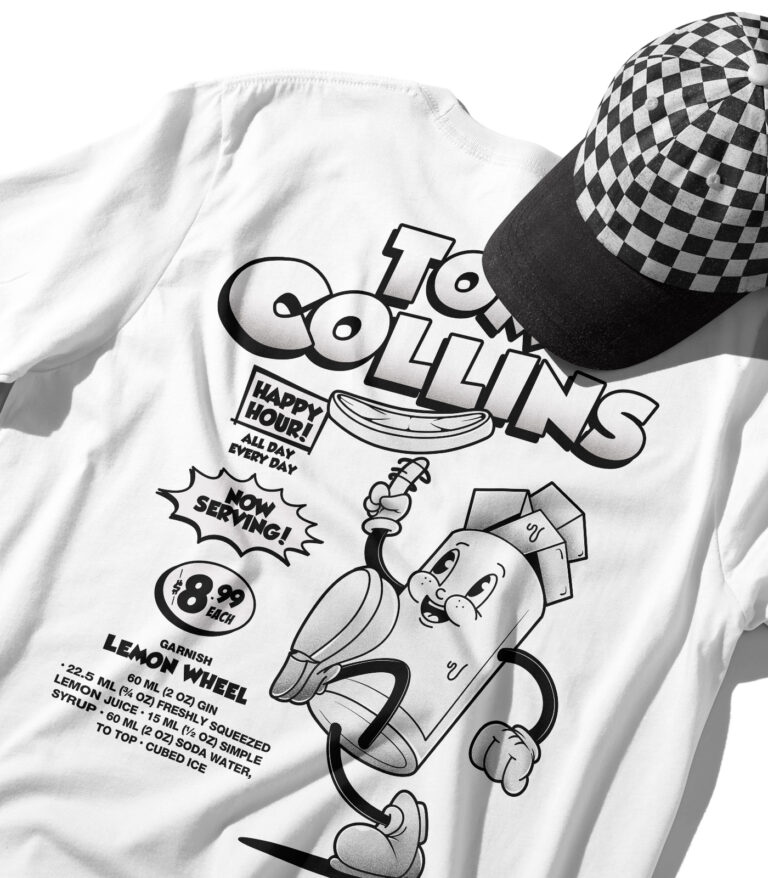 Tom Collins Black & White Organic Heavyweight T-Shirt